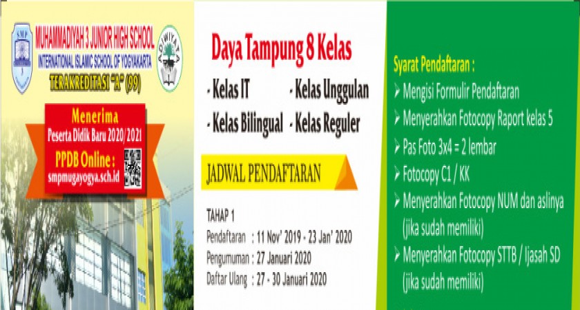 Ppdb Tahun Ajaran 2020 2021 Smp Muhammadiyah 3 Yogyakarta
